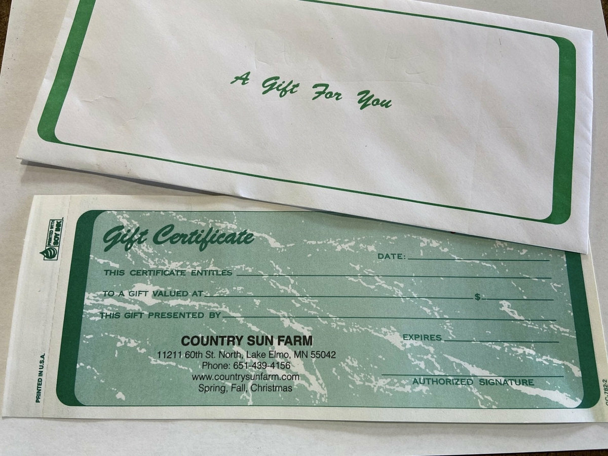Photo of a Country Sun Farm Gift Certificate