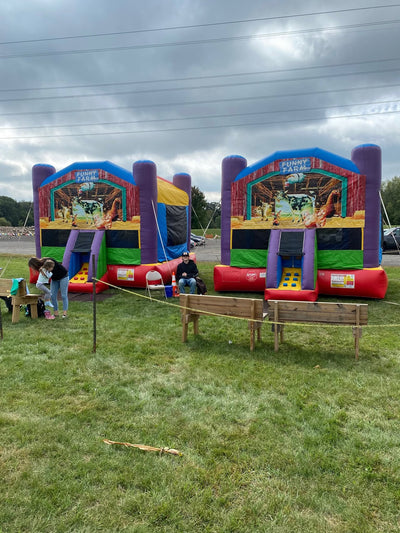Two large bounce houses